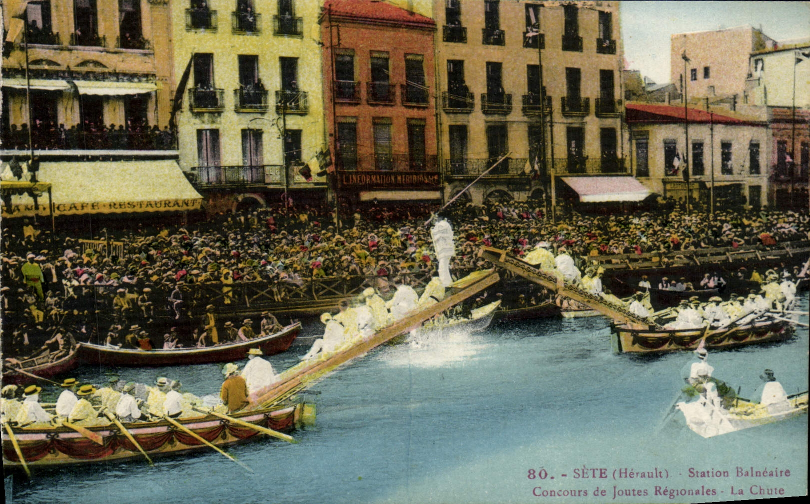 Vintage Postcard Sete Contest of regional tournaments the fall