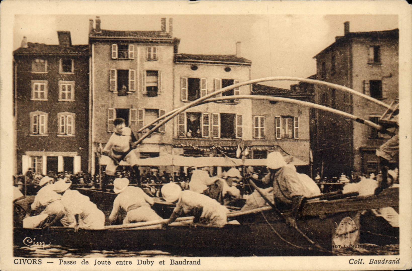 Vintage Postcard Givors Passes from tournament between Duby and Baudrand