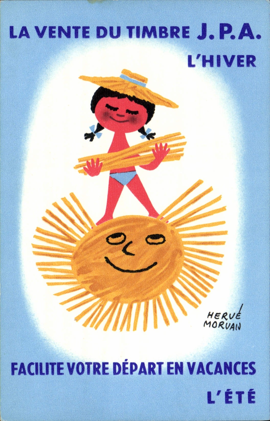 Postal Fantasia Ilustrador la venta del sello JPA el invierno Herve Moran