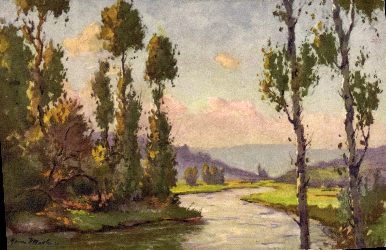 CPA Fantaisie Illustrateur Paysage