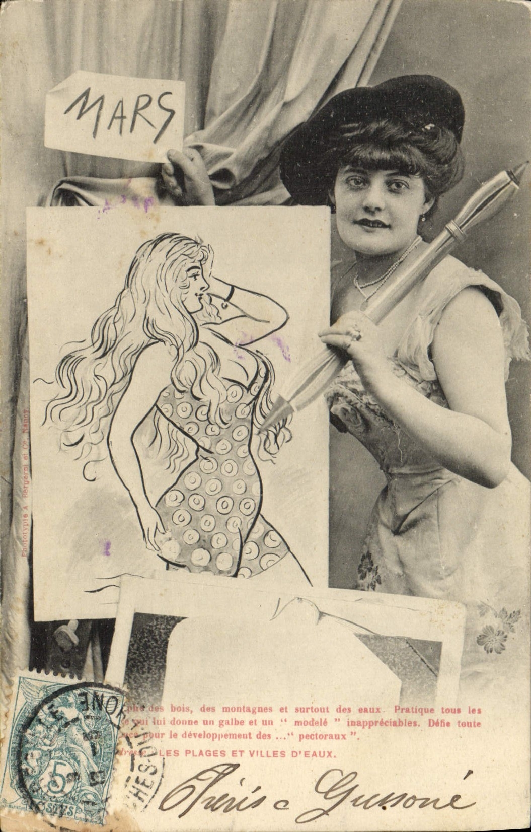 Postal Fantasia Ilustrador Mujer Marzo