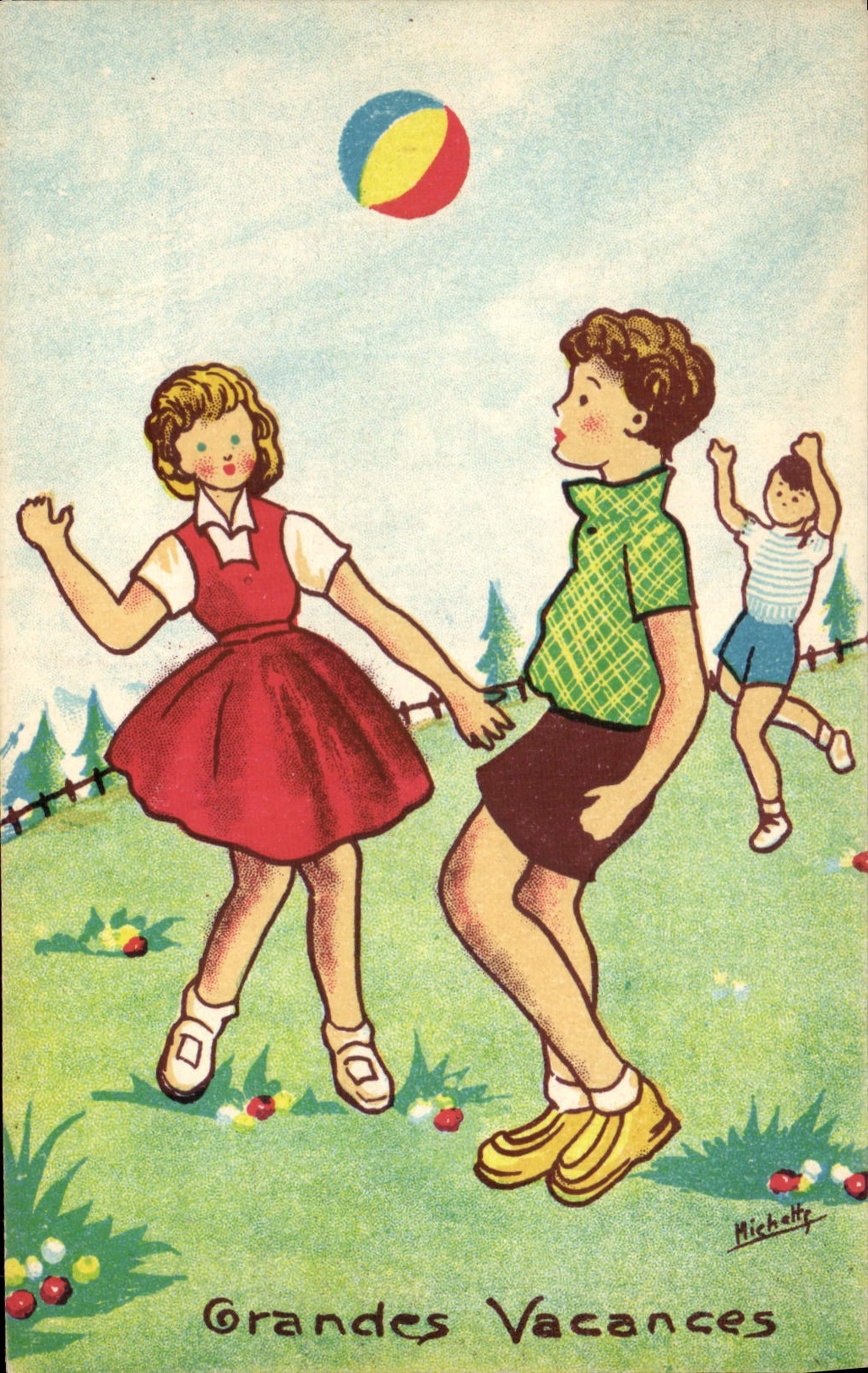 CPA Fantaisie Illustrateur Enfants Grandes vacances