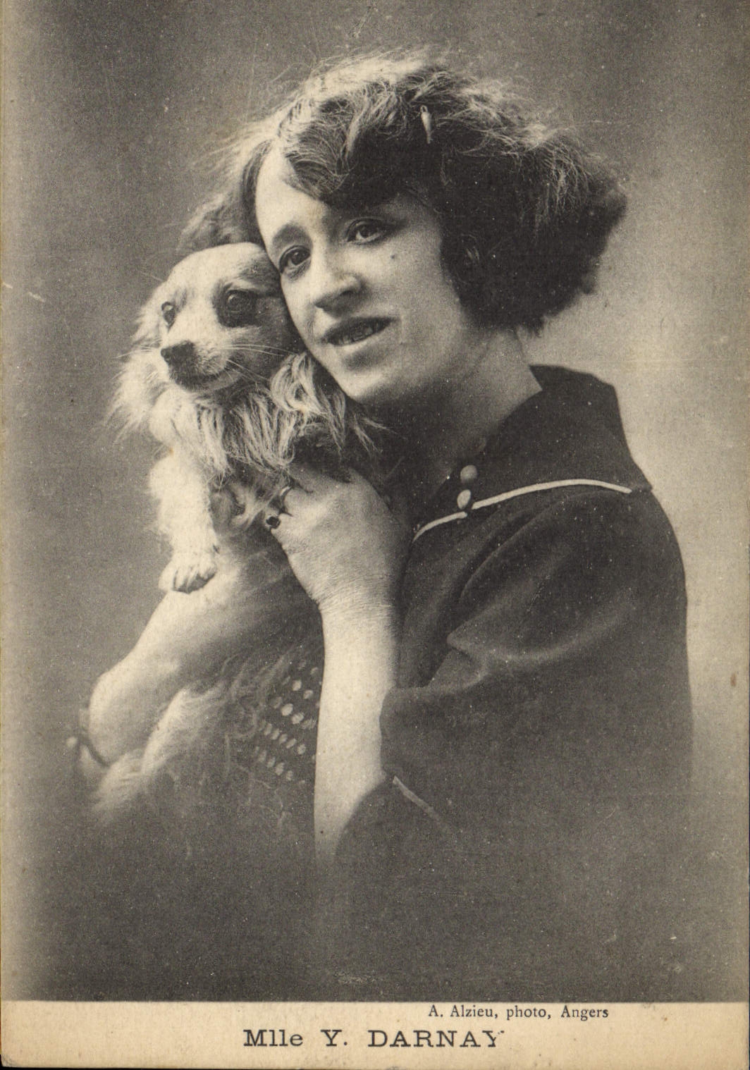 Vintage Postcard Miss Y Darnay Dog