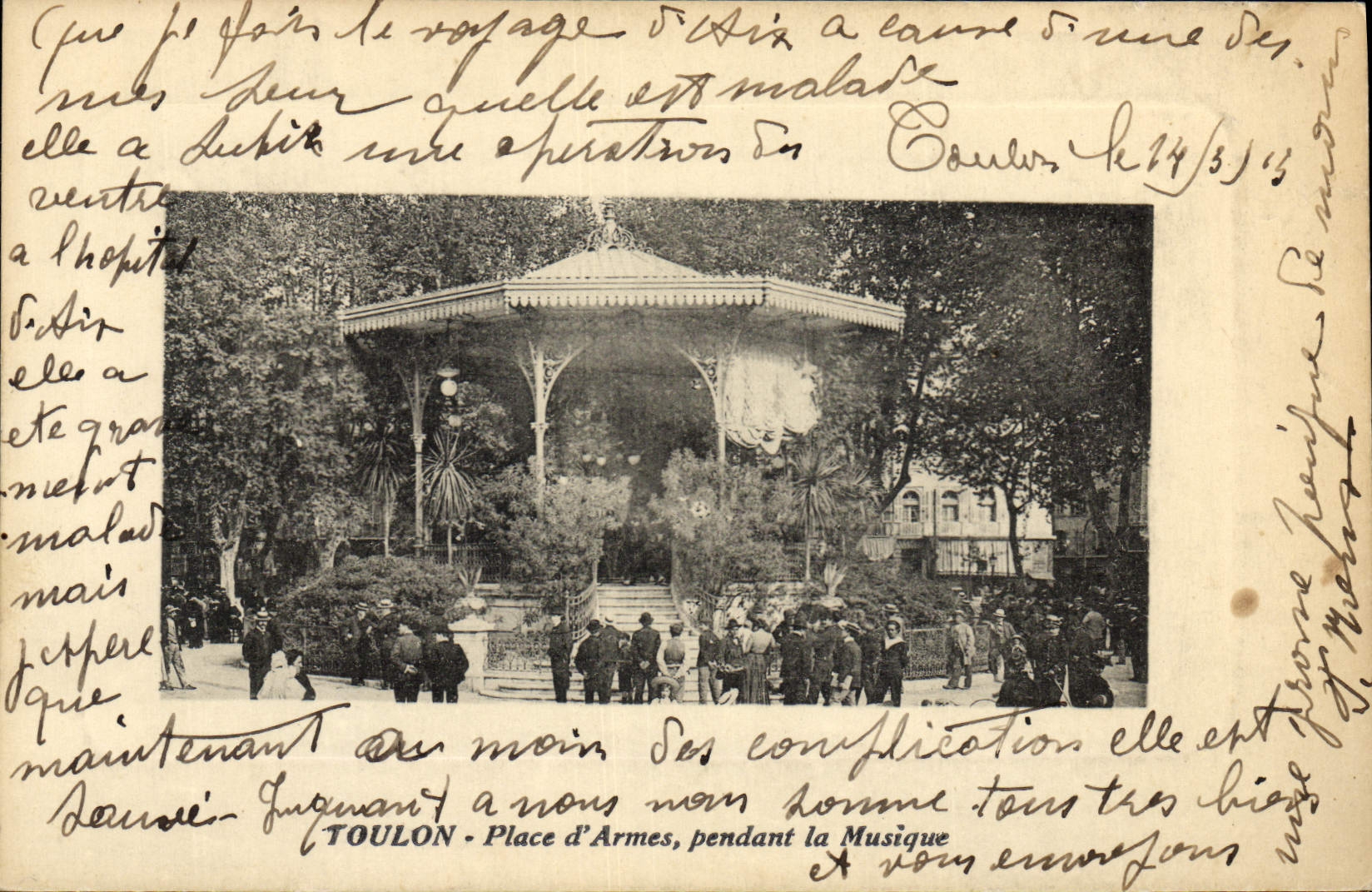 CPA Toulon Place d'armes pendant la musique 