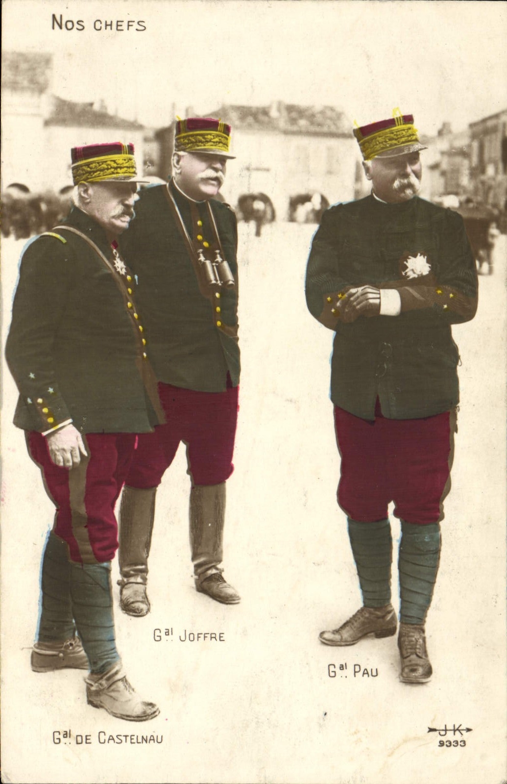 CPA Militaria Nos chefs General de Castelnau Joffre Pau