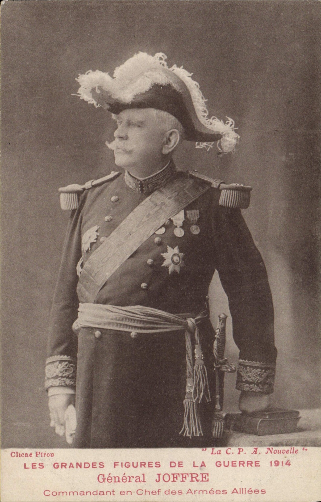 Vintage Postcard General Militaria Joffre Ordering in chief Allied Armies