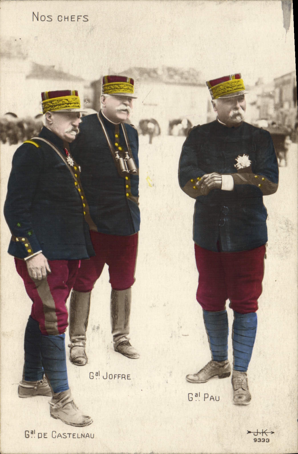 CPA Militaria Nos chefs General de Castelnau Joffre Pau