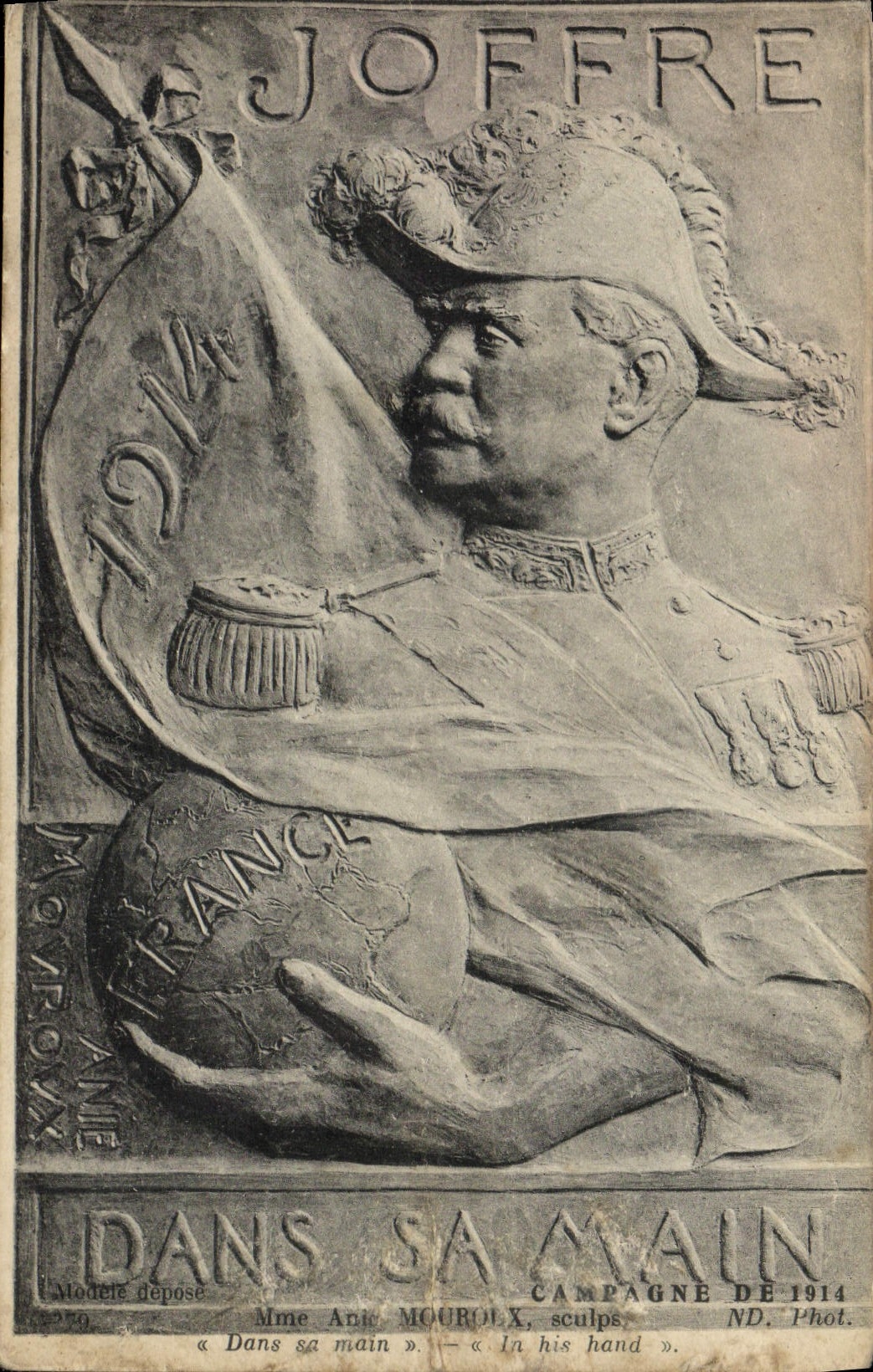 Vintage Postcard Militaria In its Joffre hand