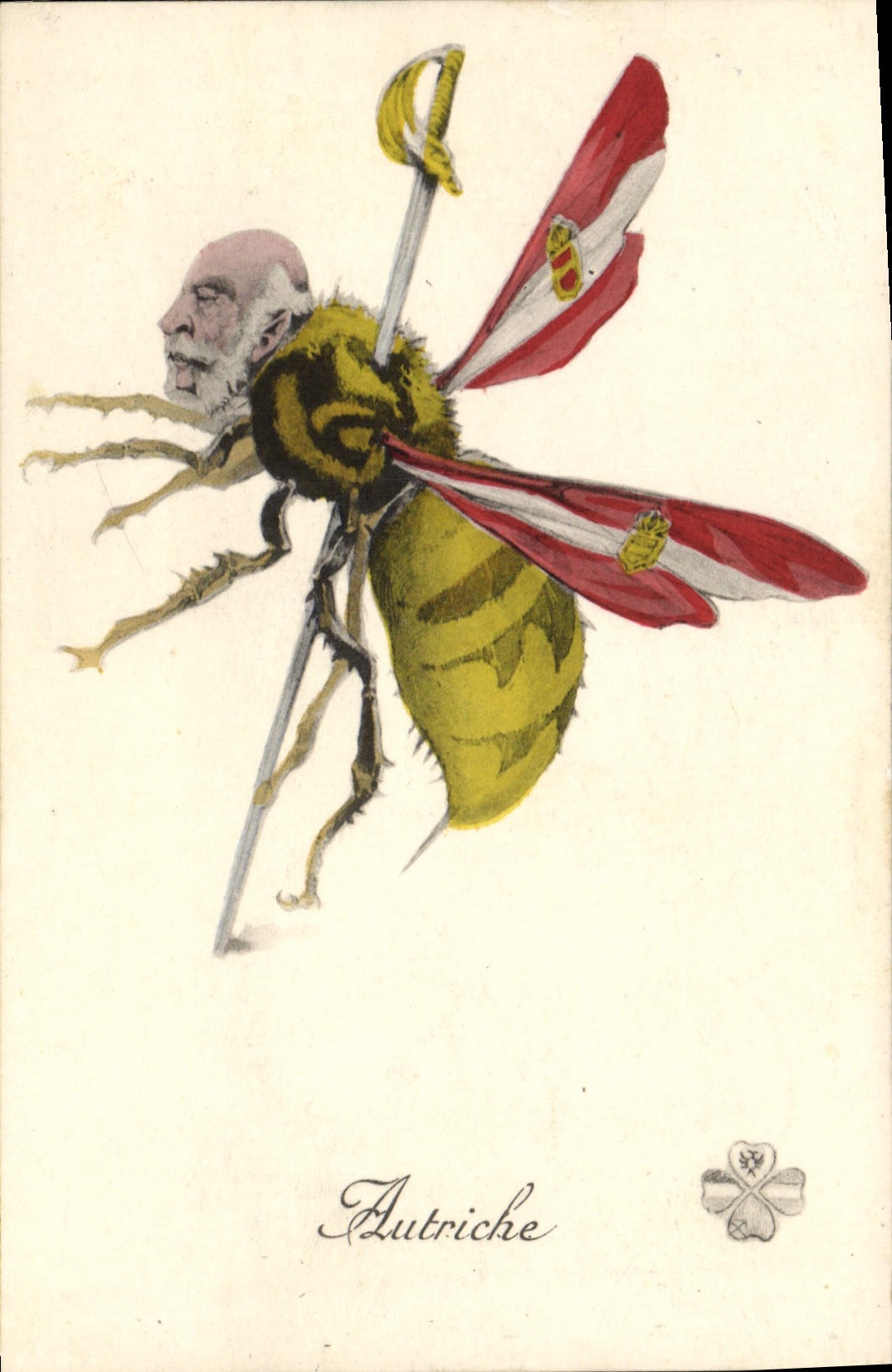 Vintage Postcard Militaria Austria Bourbon Bee