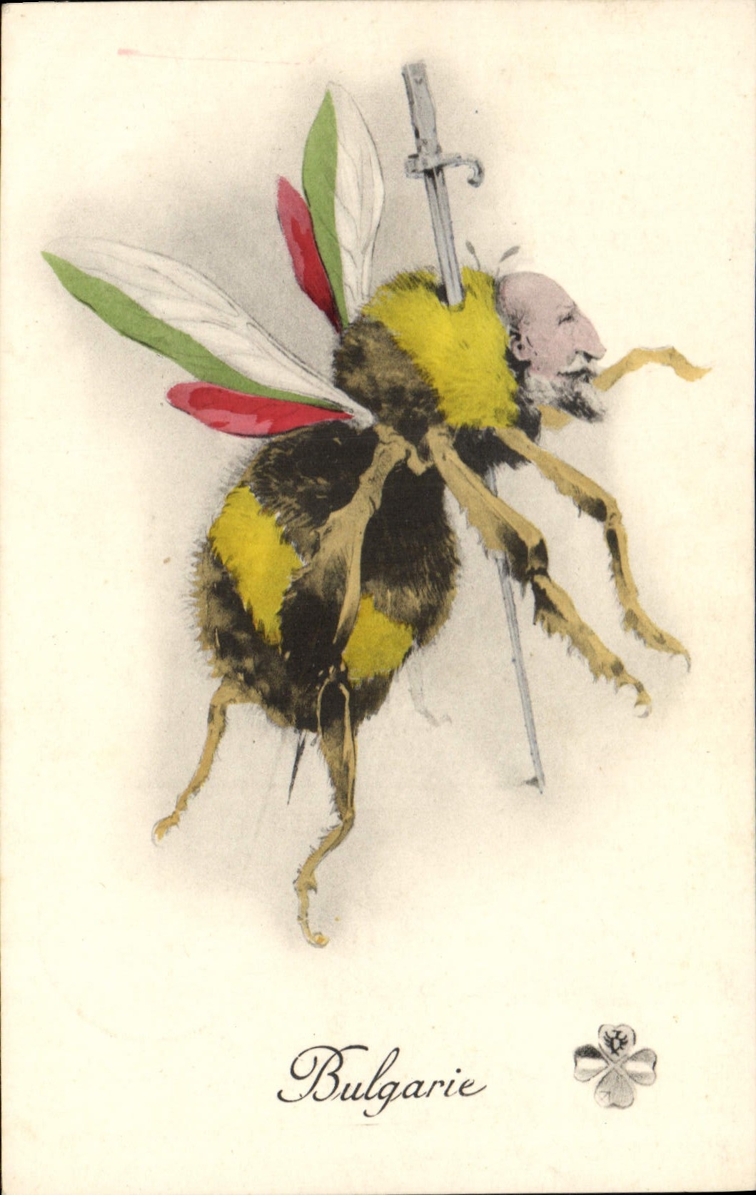 Vintage Postcard Militaria Bulgaria Bulgaria Bourbon Bee