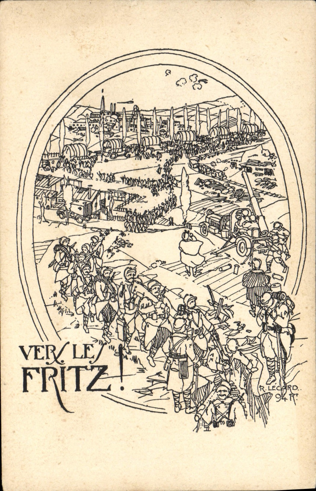 Vintage Postcard Militaria Towards Fritz