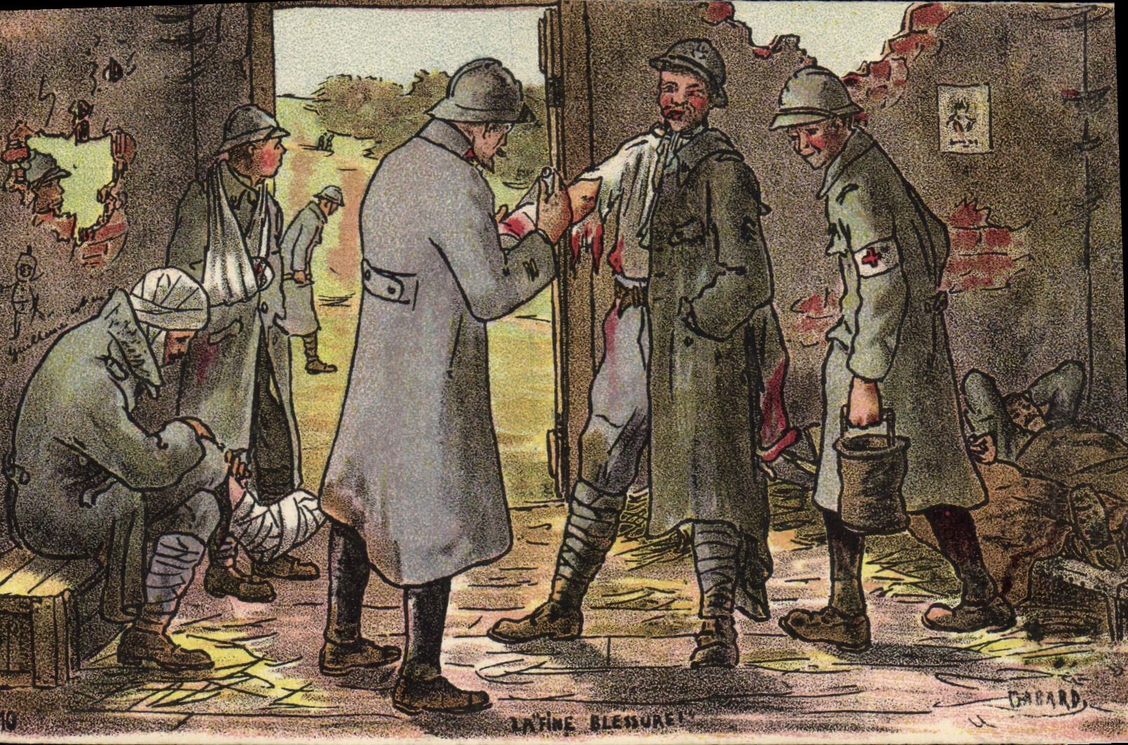 CPA Militaria La fine blessure