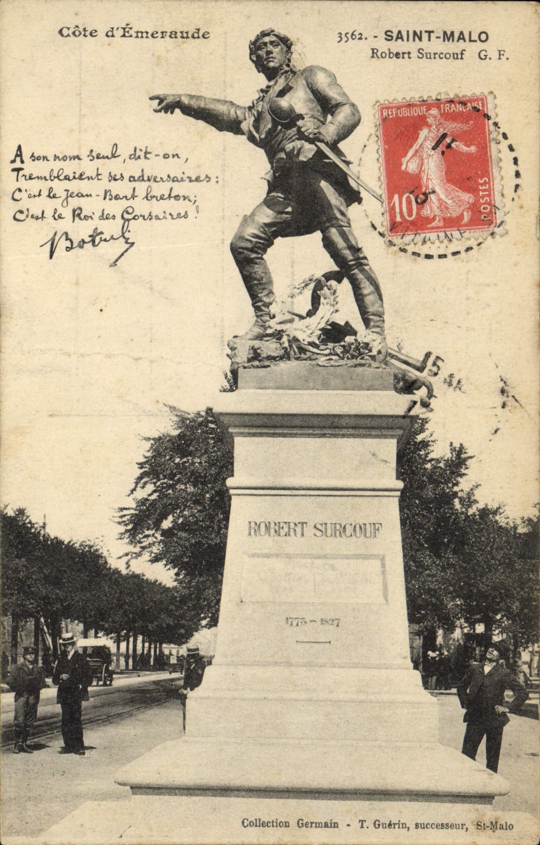 Vintage Postcard Saint Malo Robert Surcouf