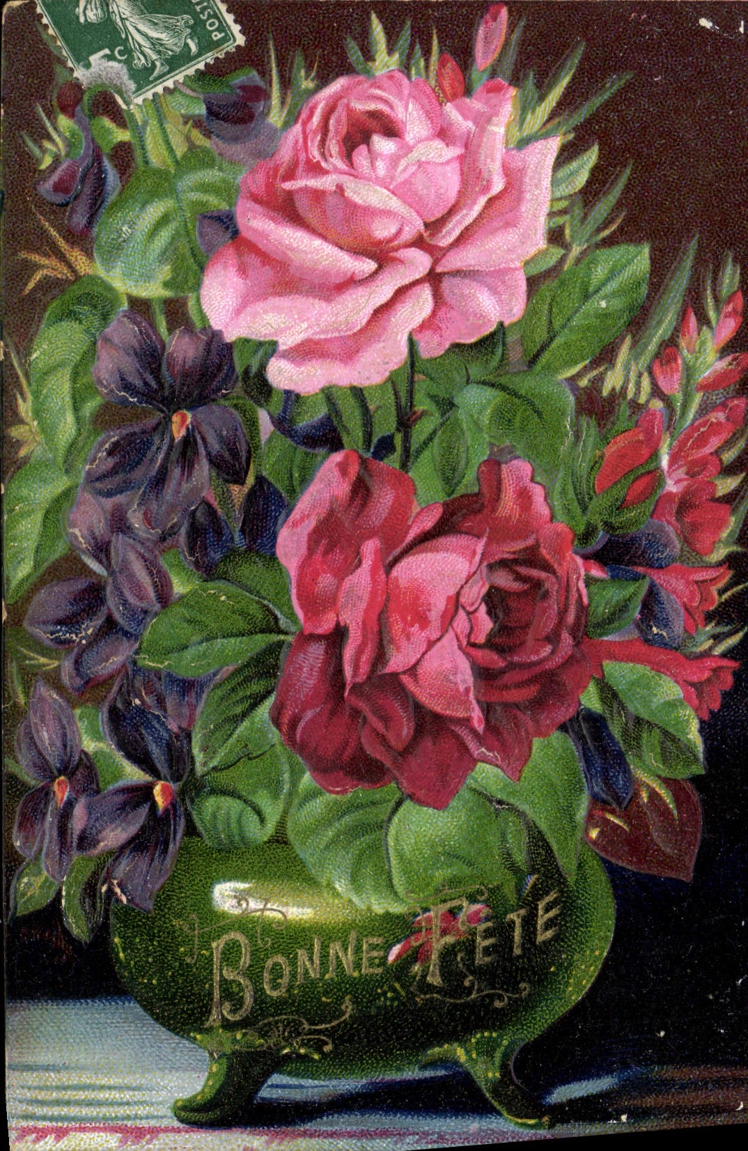 CPA Fantaisie Fleurs 