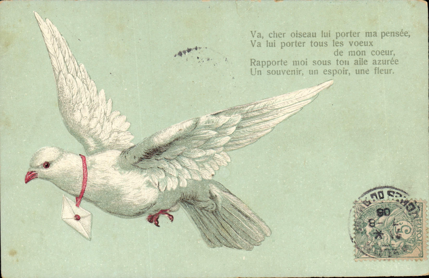 Vintage Postcard Fantasy Bird