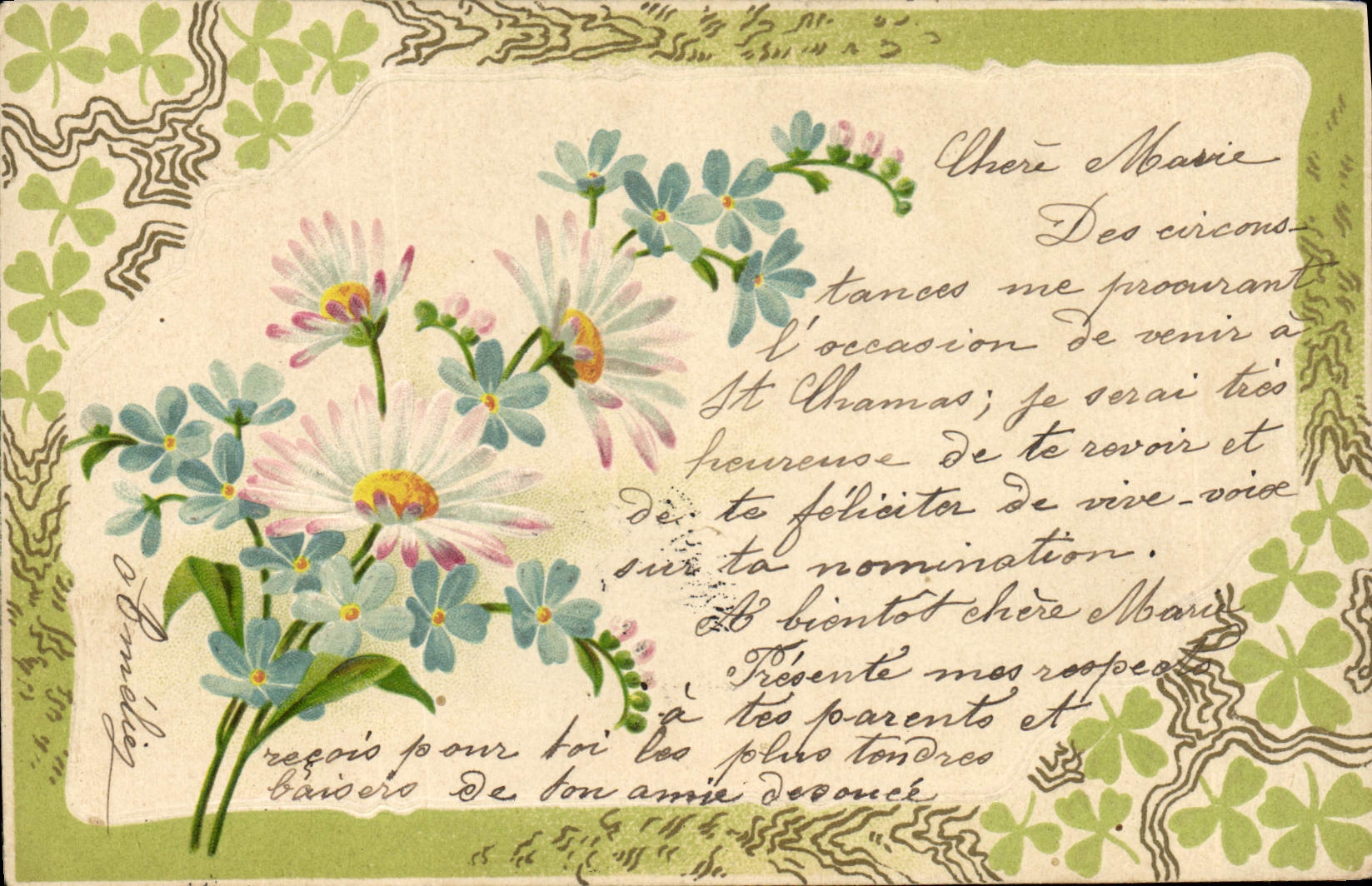 CPA Fantaisie Fleurs 