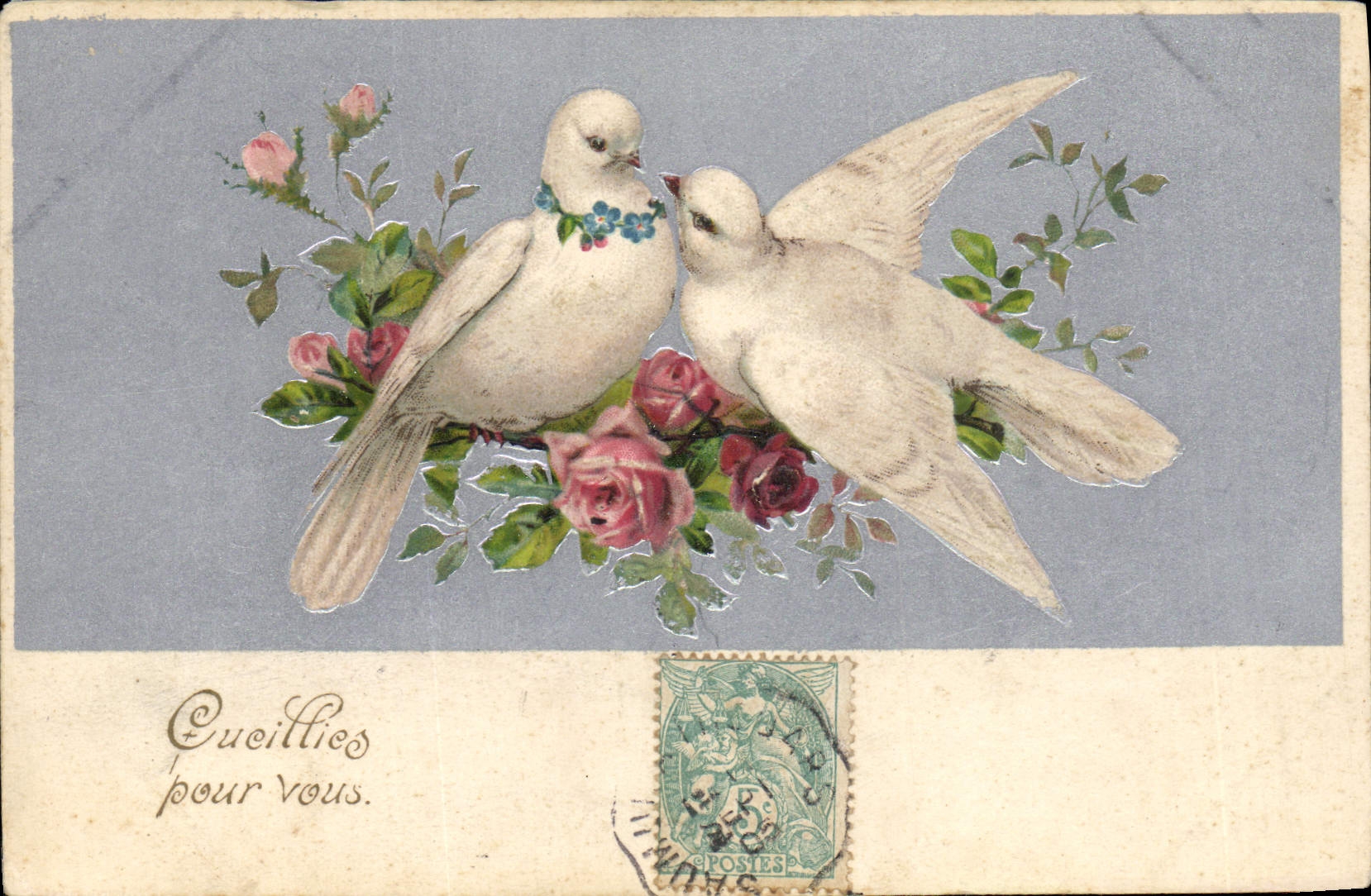 CPA Fantaisie Fleurs Colombes 