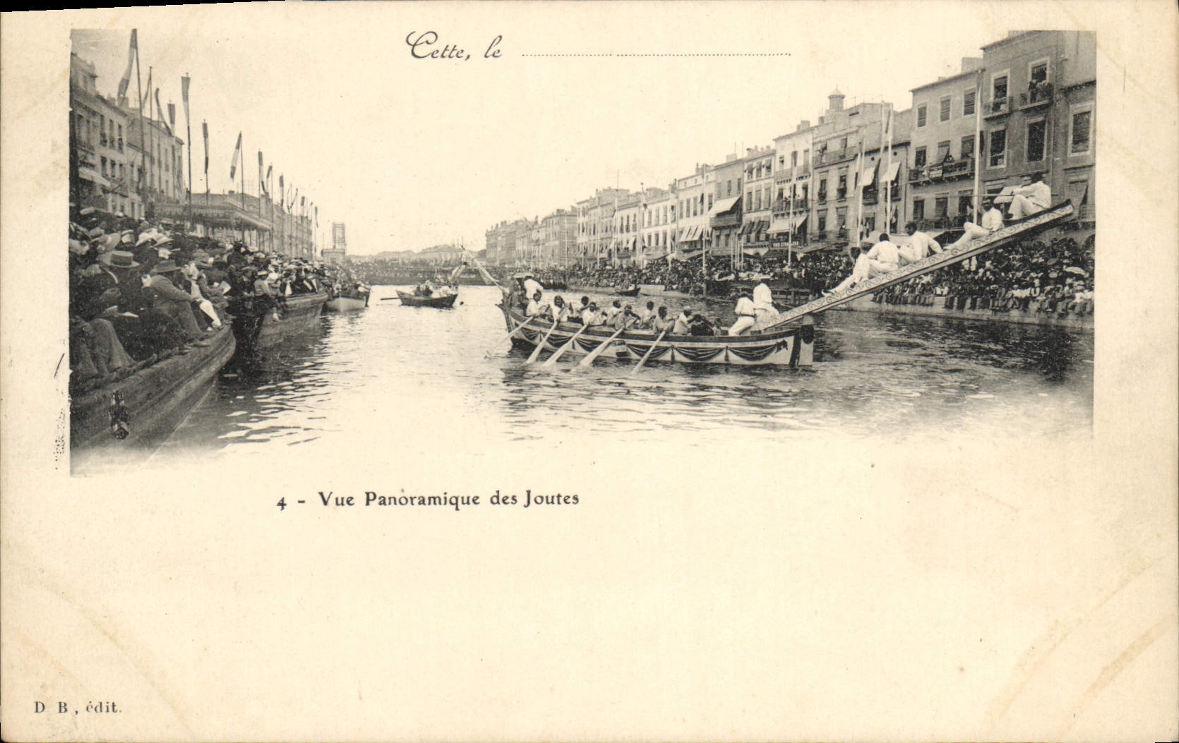 CPA Cette Vue panoramique des joutes