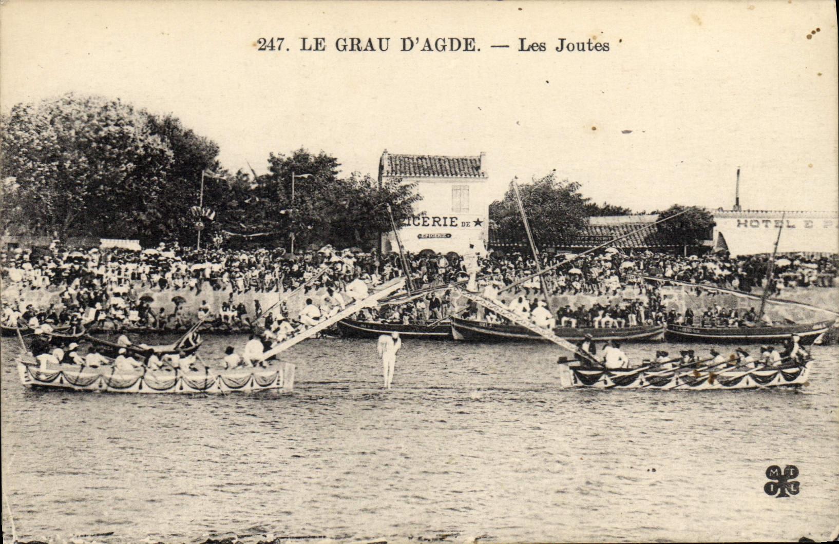 Vintage Postcard Grau of Agde tournaments