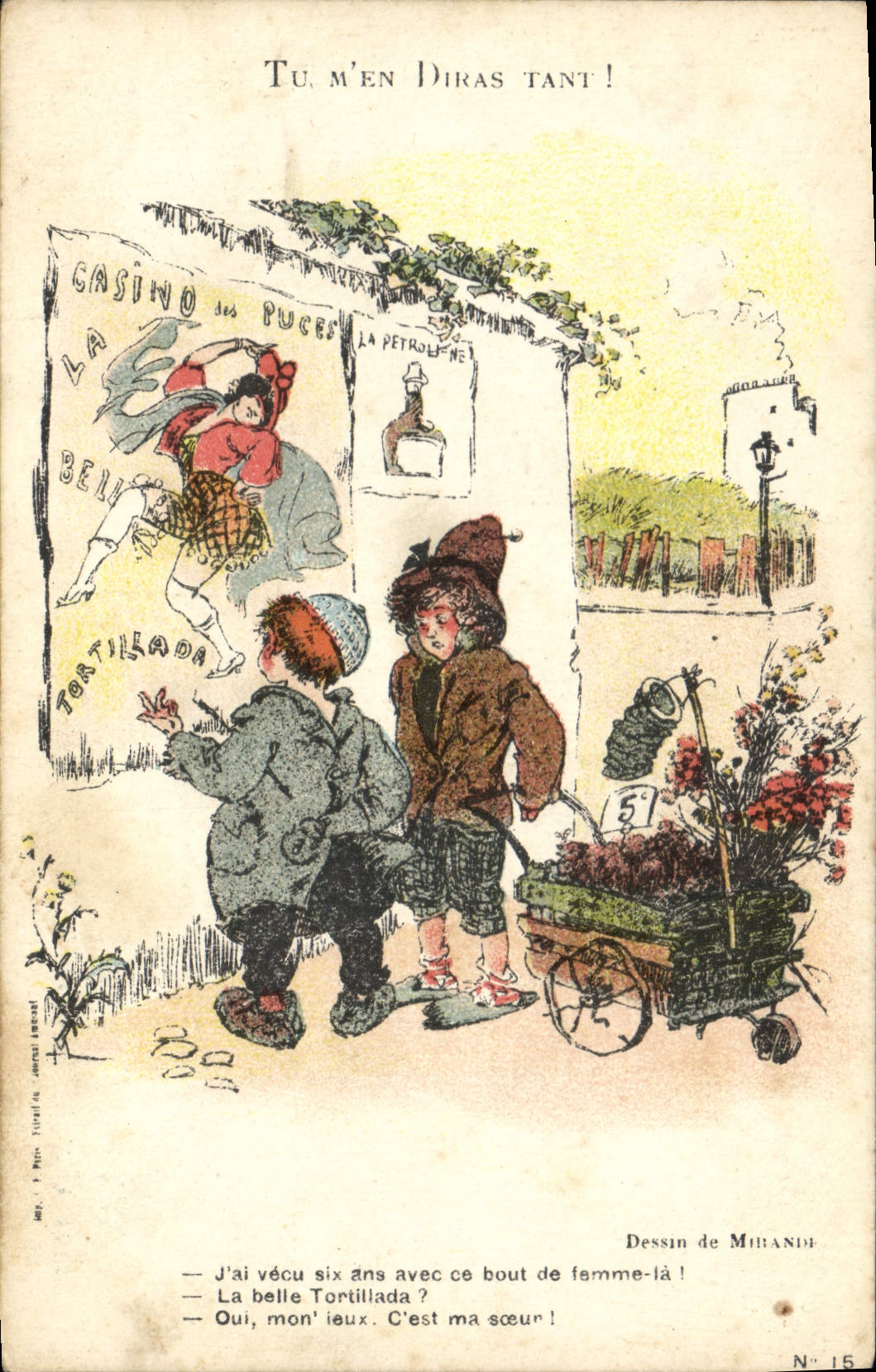 Postal Fantasia Ilustrador me dirás tanto! Niños Casino de París