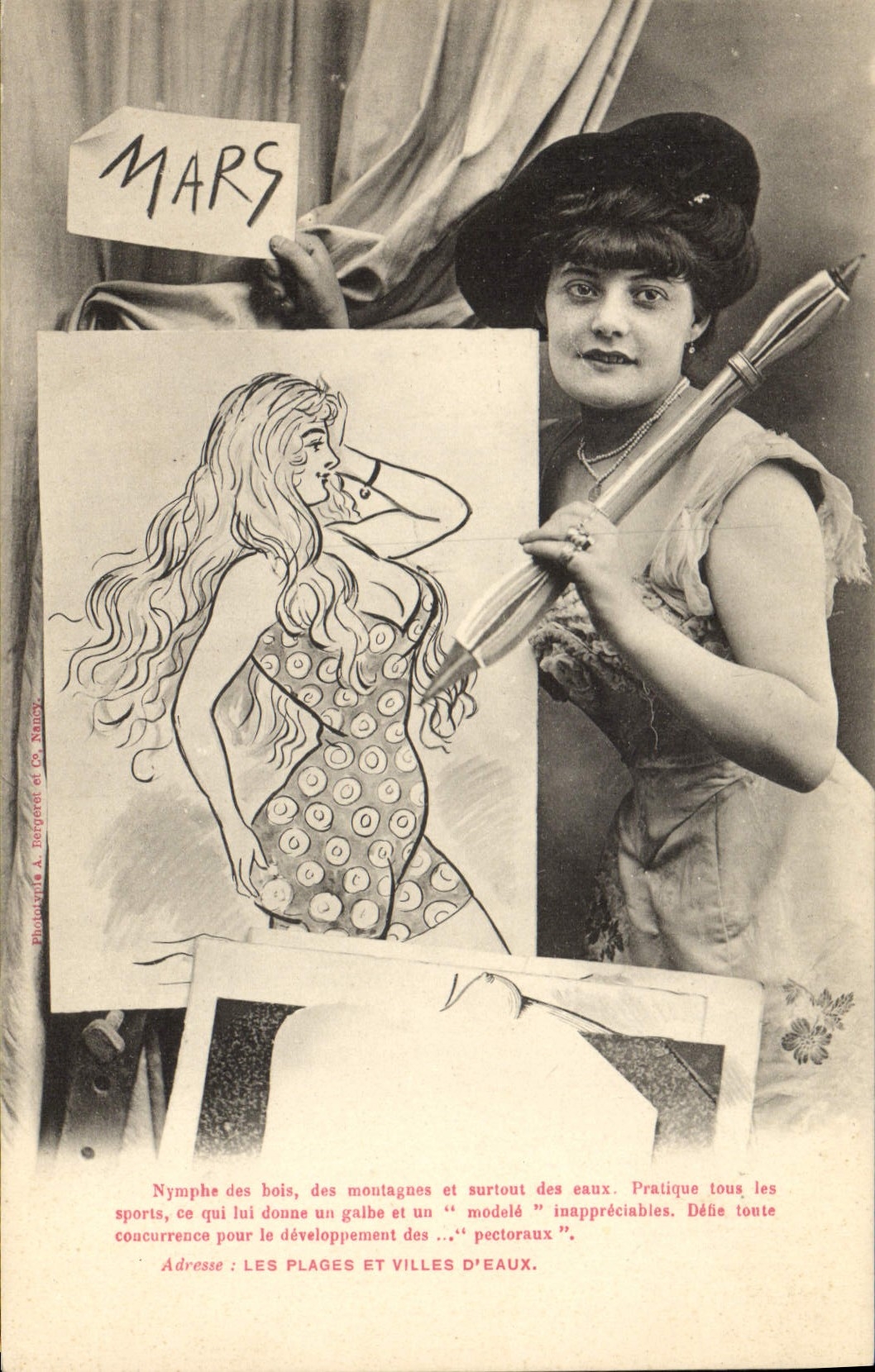 CPA Fantaisie Illustrateur Femme Mars 