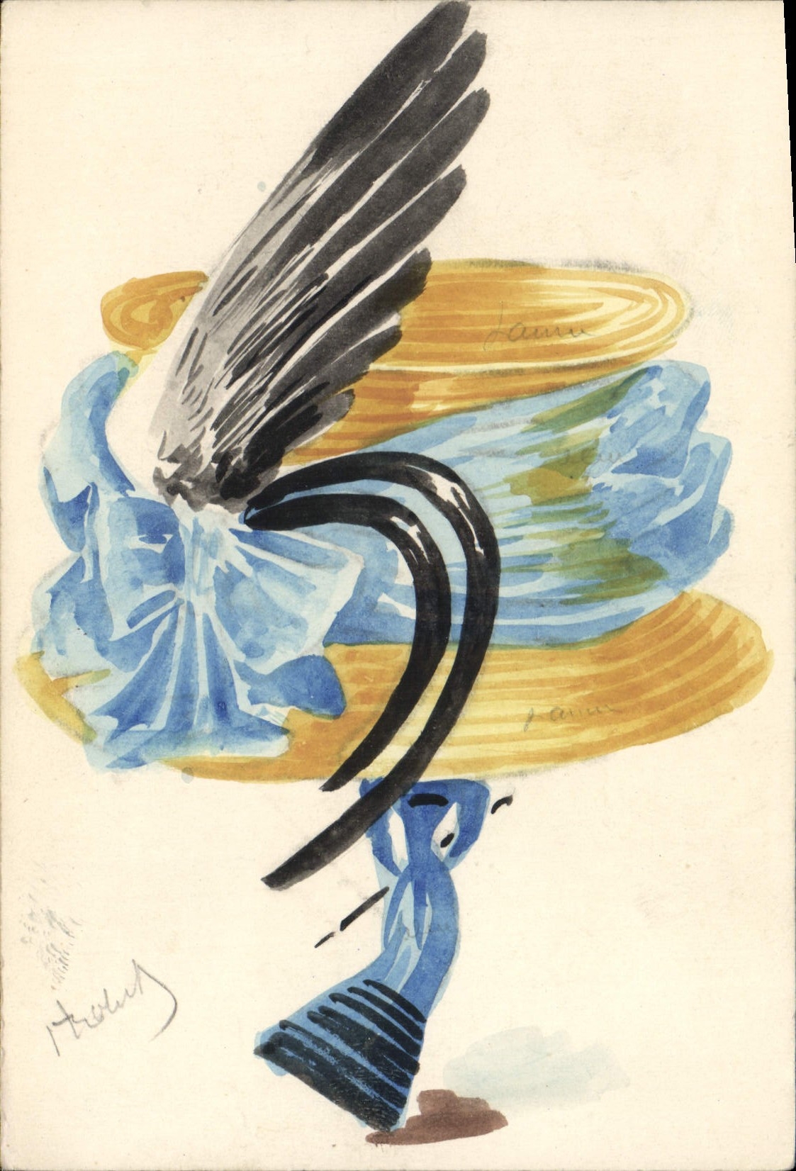 CPA Fantaisie Illustrateur Femme Chapeau Coiffe Chapeau (dessin a la main)