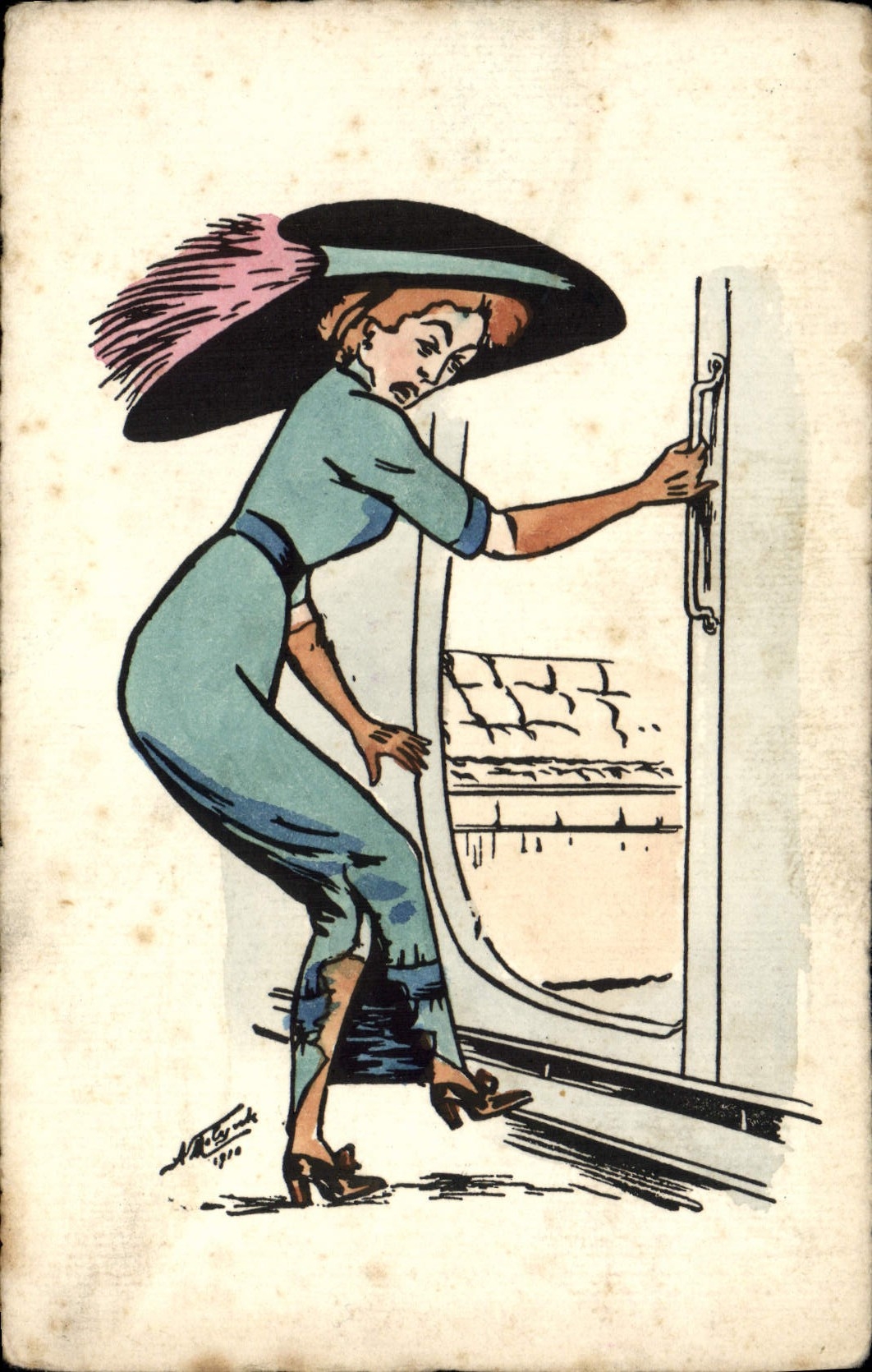 CPA Fantaisie Illustrateur Femme