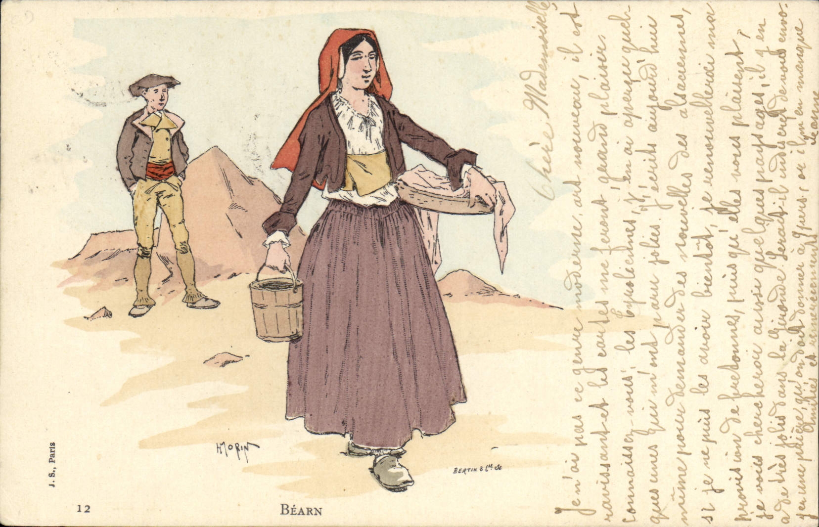 Vintage Postcard Fantasy Illustrator Bearn Woman