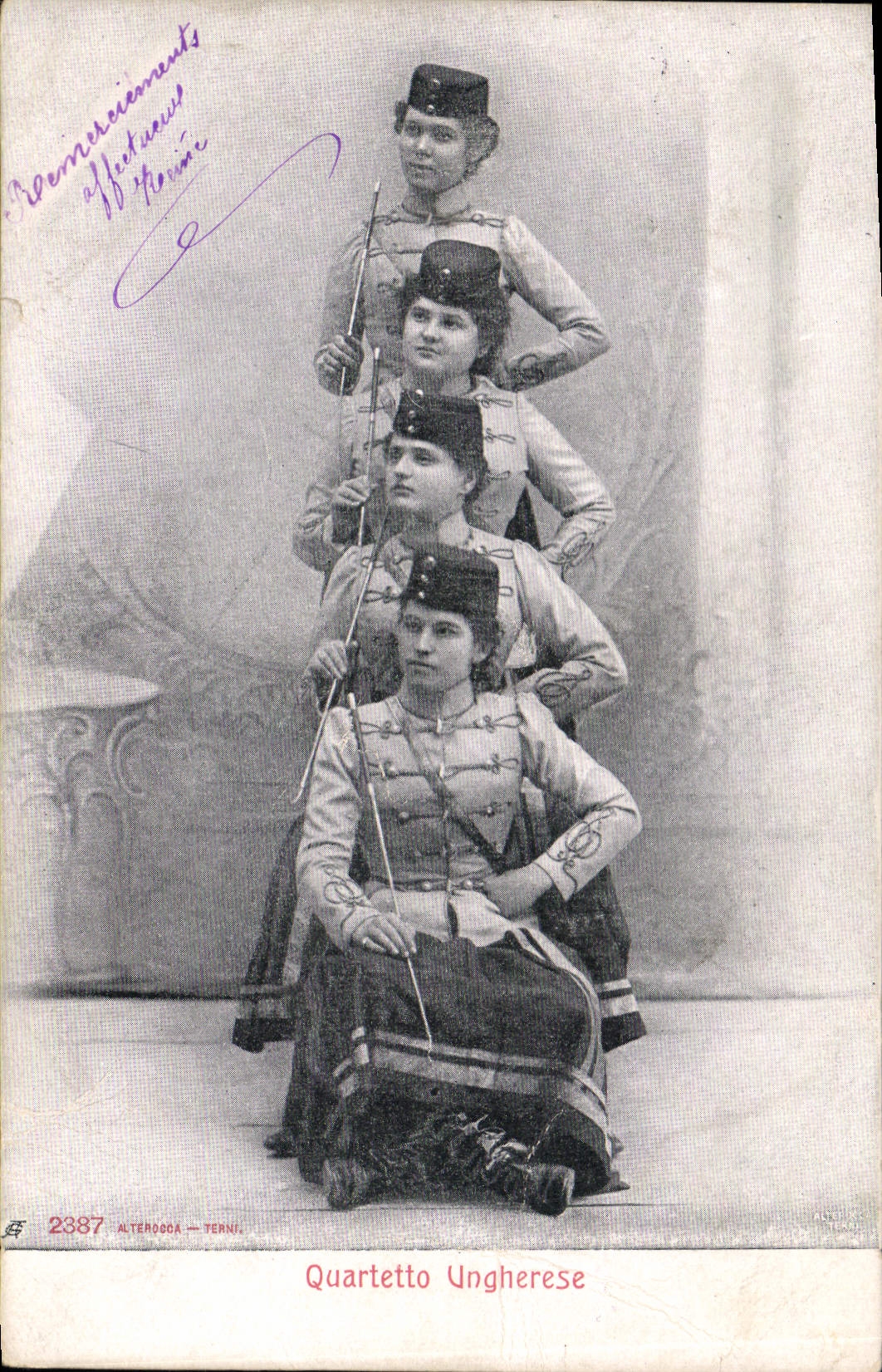 Vintage Postcard Quartetto Ungherese Hungary Hungary