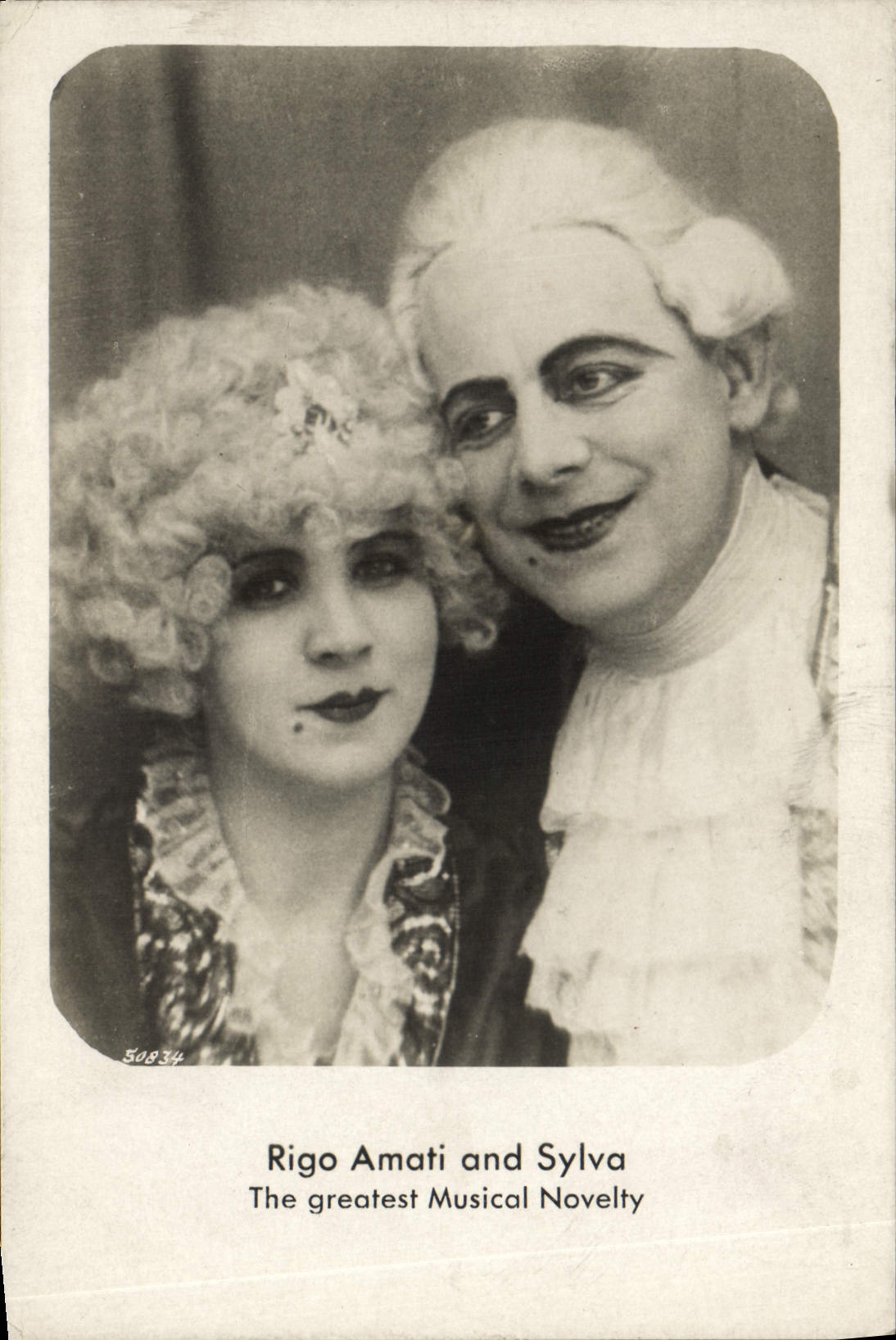 Vintage Postcard Rigo Matted and Sylva the Musical Greatest Novelty