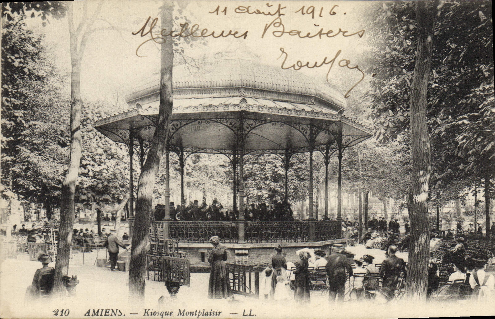 Vintage Postcard Kiosk Montplaisir Amiens