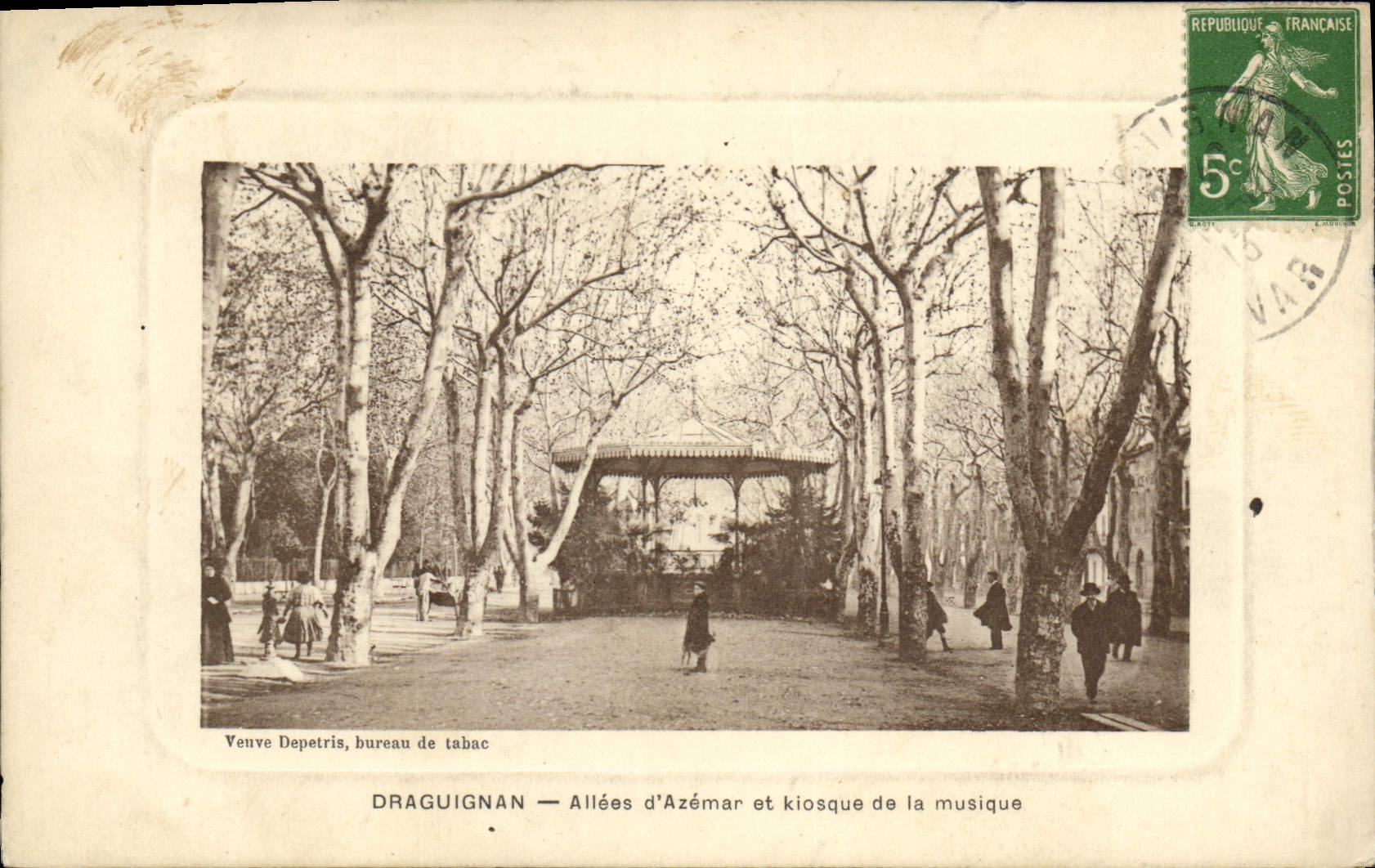 CPA Kiosque Draguignan Allees d'Azemar et kiosque de la musique 