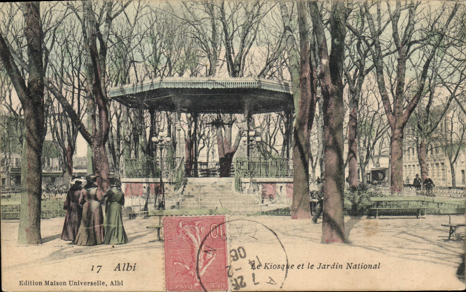 Vintage Postcard Albi the Kiosk and the national garden