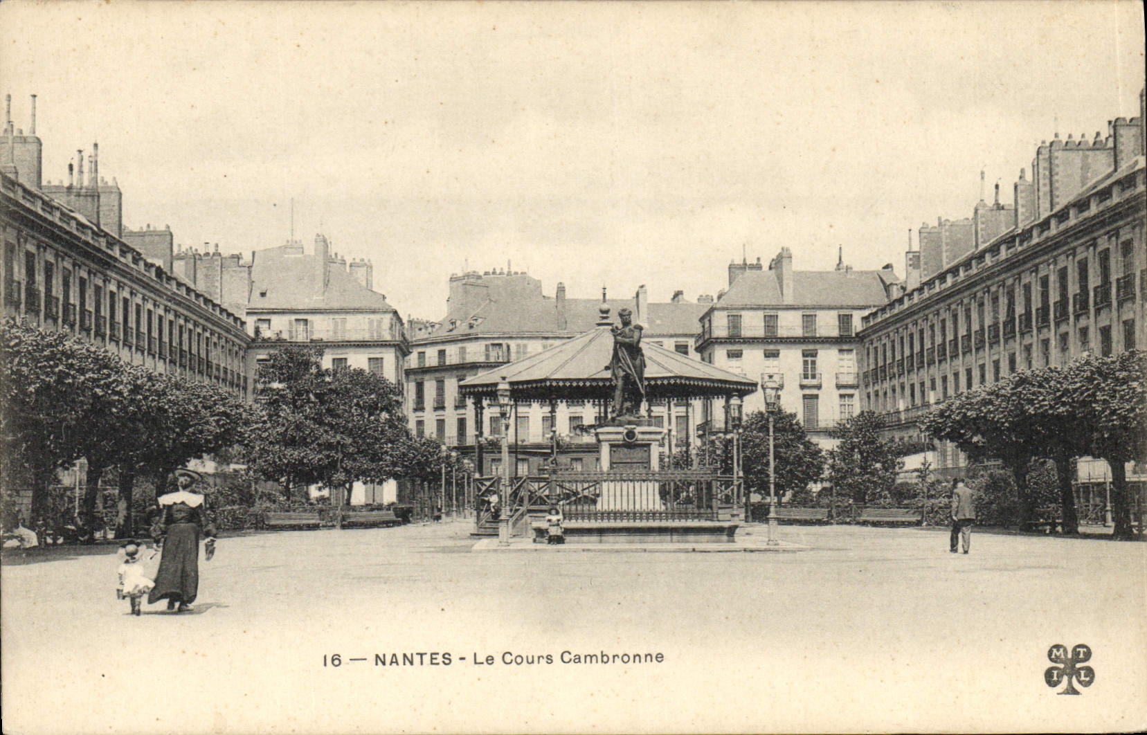 Vintage Postcard Nantes Kiosk the Cambronne course