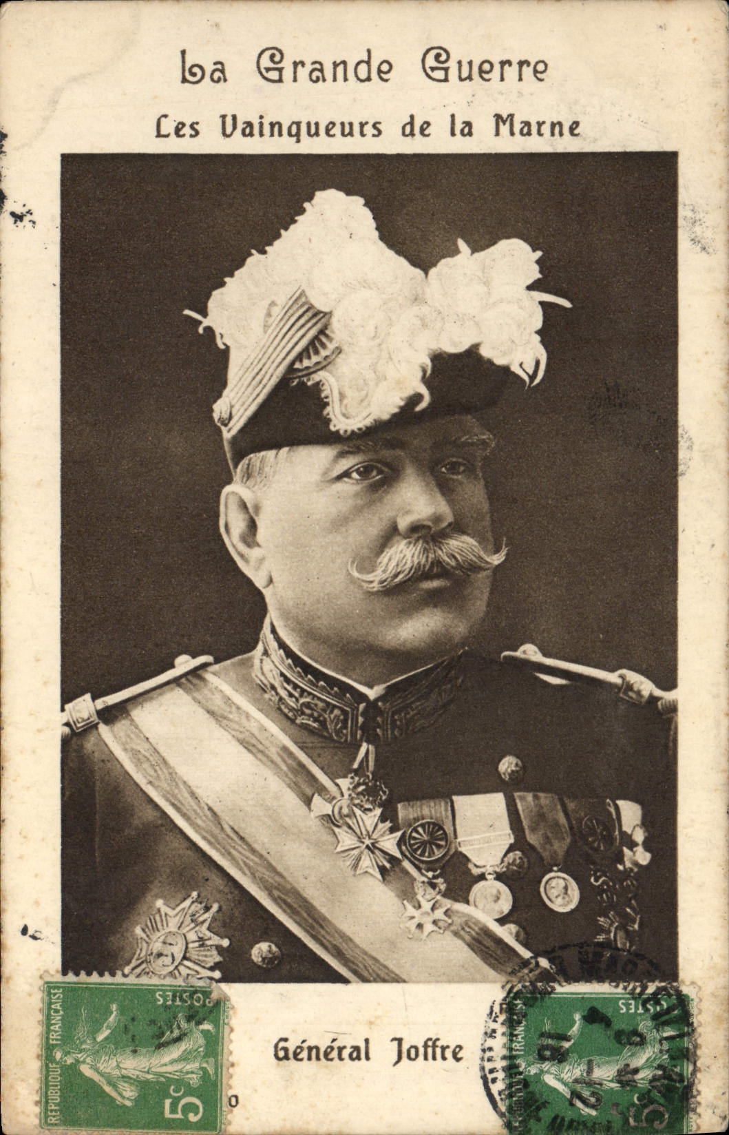 Vintage Postcard General Militaria Joffre Winners of the Marne
