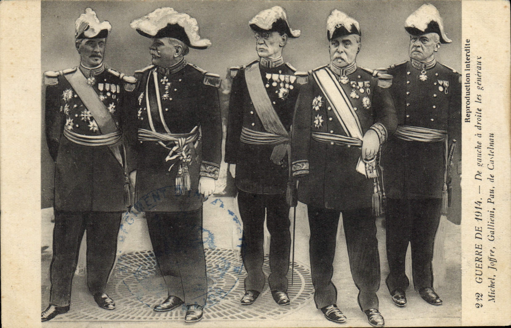 CPA Militaria Les generaux Michel Joffre Gallieni Pau De Castelnau