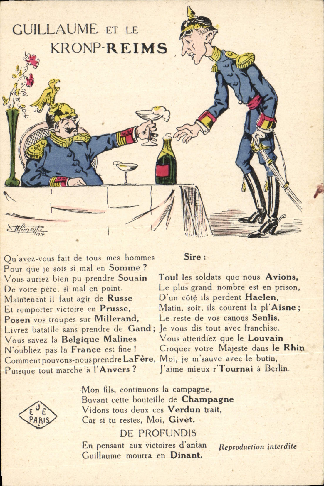 CPA Militaria Guillaume et le Kronp Reims