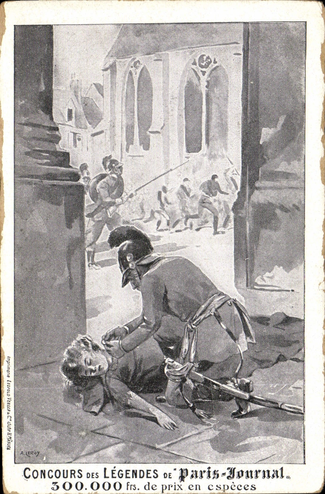 Vintage Postcard Militaria Paris Newspaper
