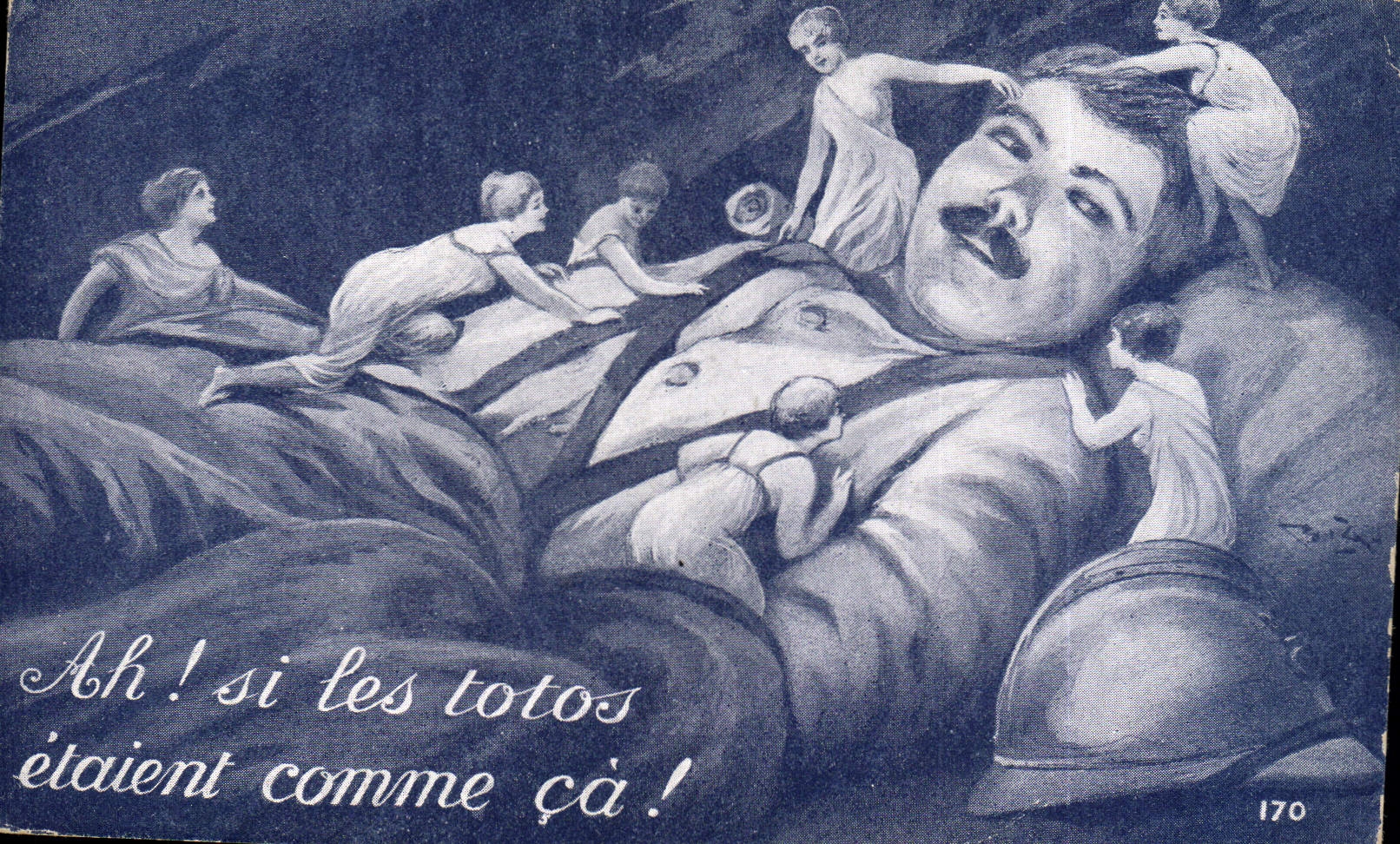 Vintage Postcard Militaria Ah if the totos back up like that