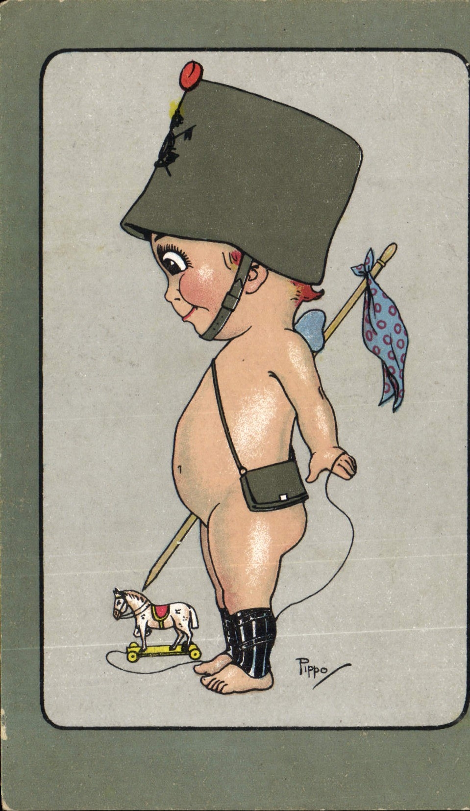 Vintage Postcard Militaria Child