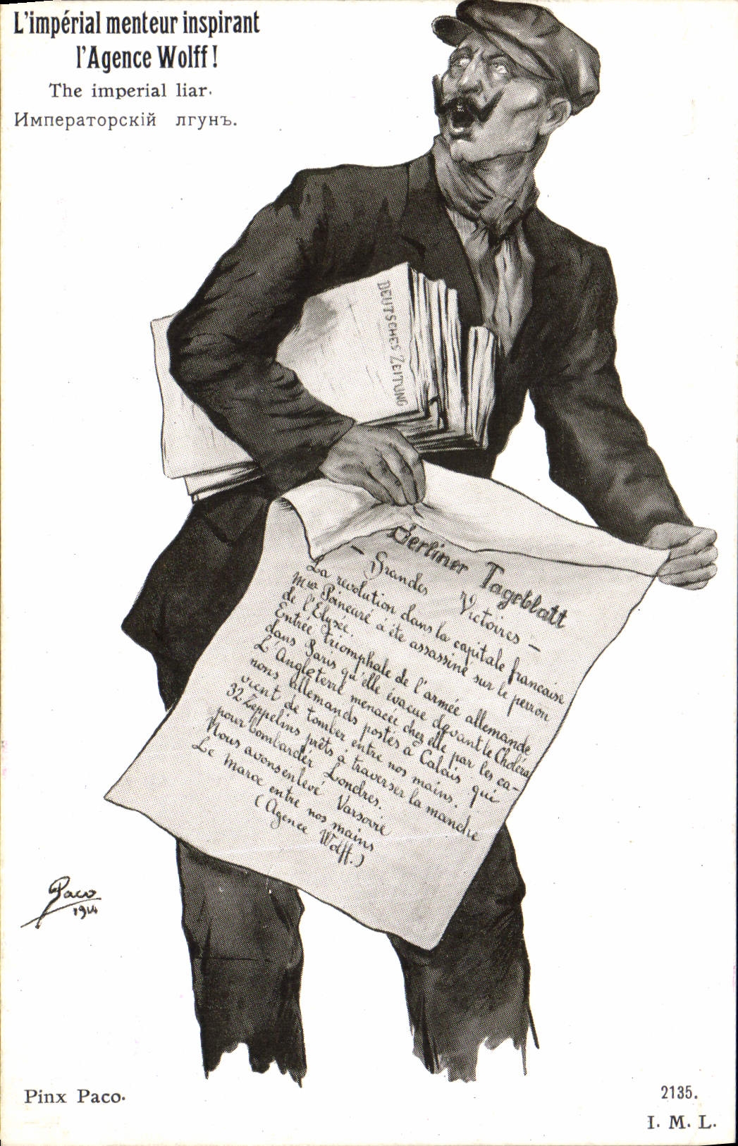 CPA Militaria L'imperial menteur inspirant l'agence Wolff 