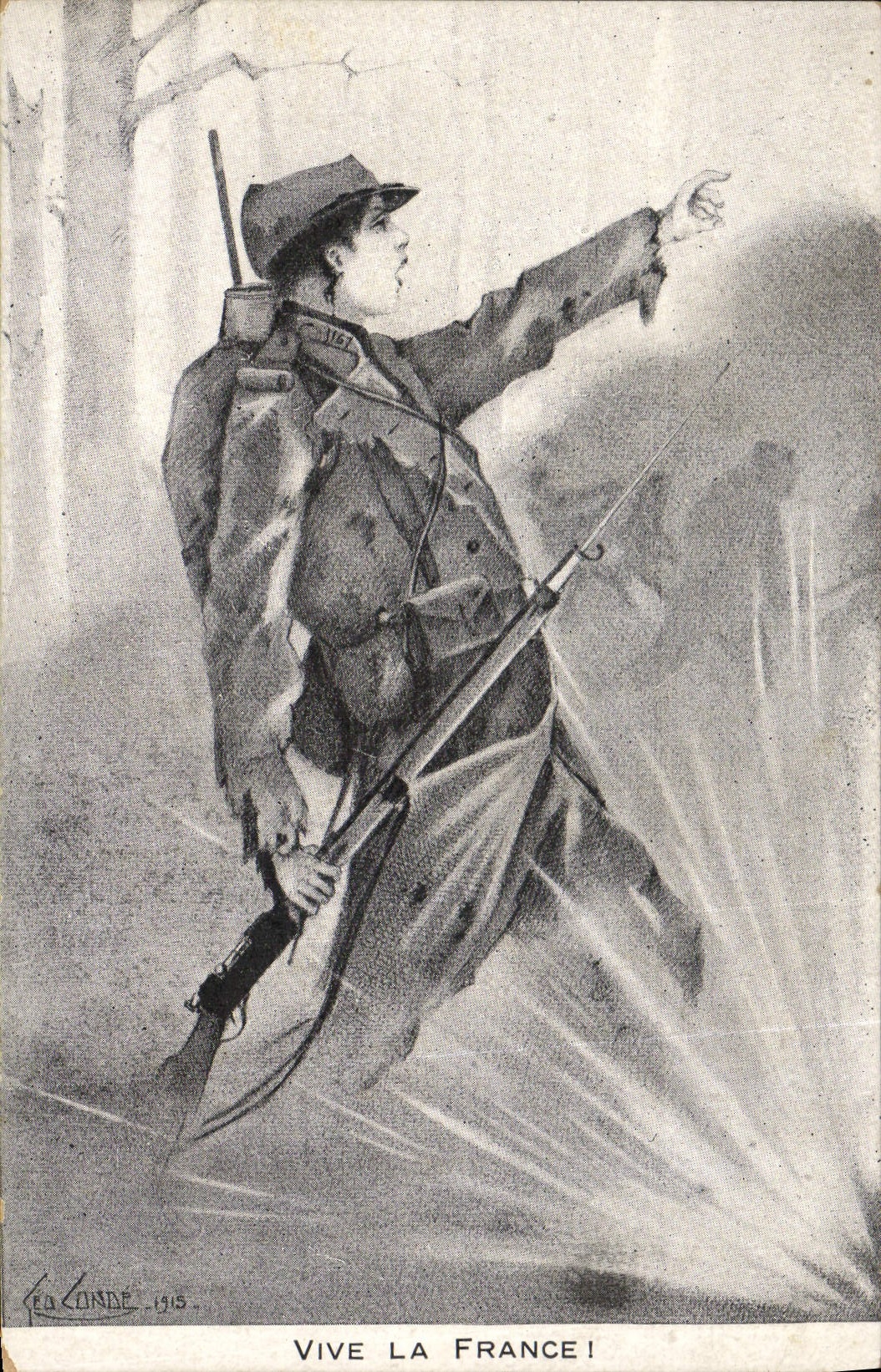 Vintage Postcard Militaria Lives France!