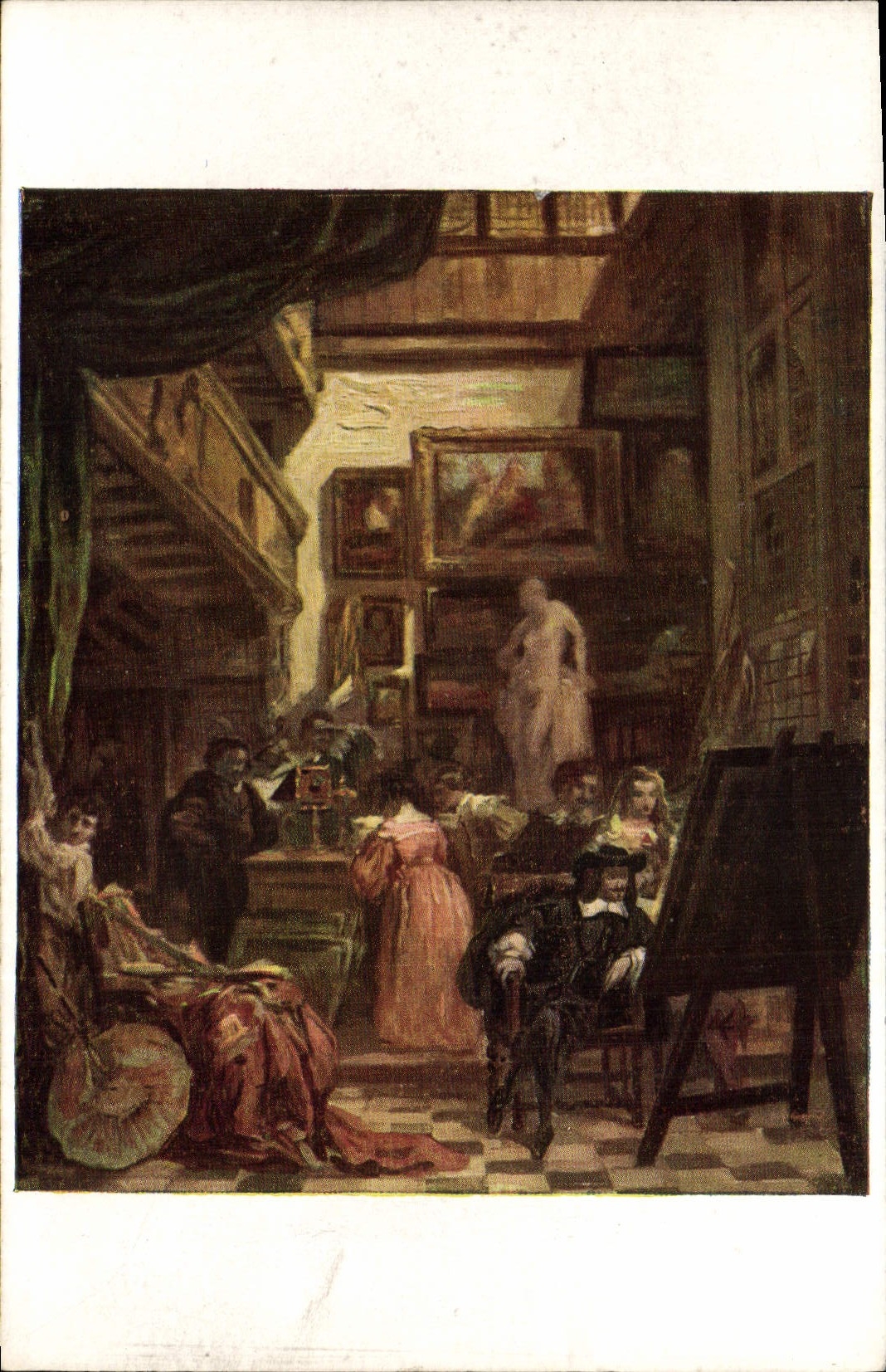 CPA La visite a l'atelier Musee d'Anvers Leys 