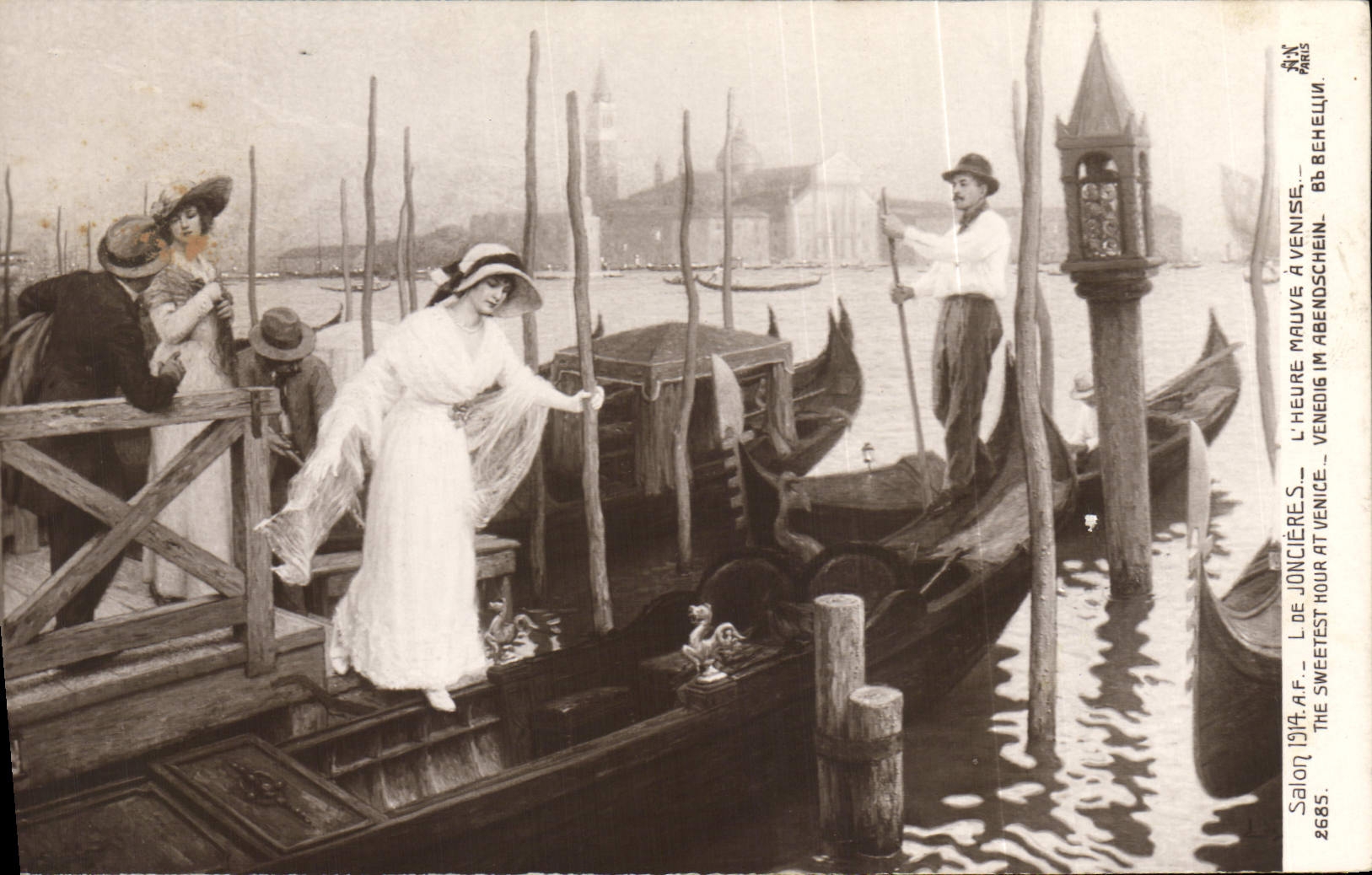 Postal Salón 1914 de Joncieres la hora de color de malva en Venecia