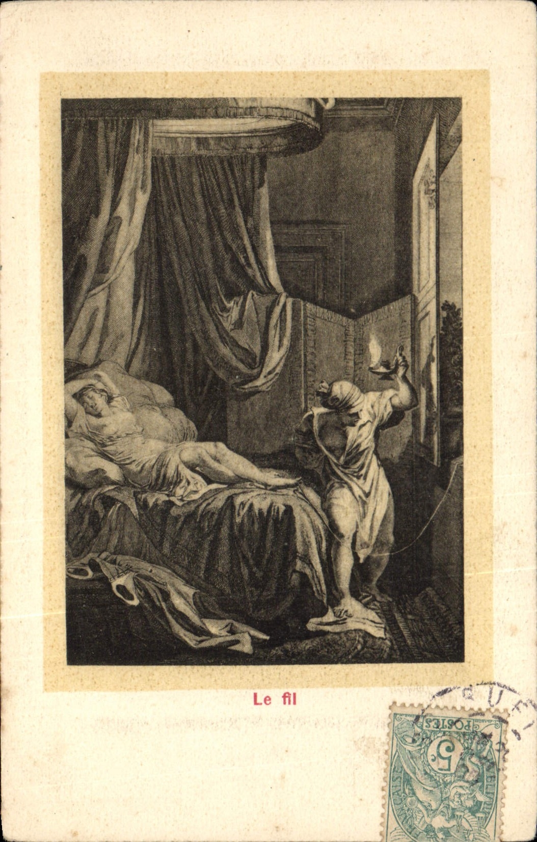 Postal Erótico el hilo