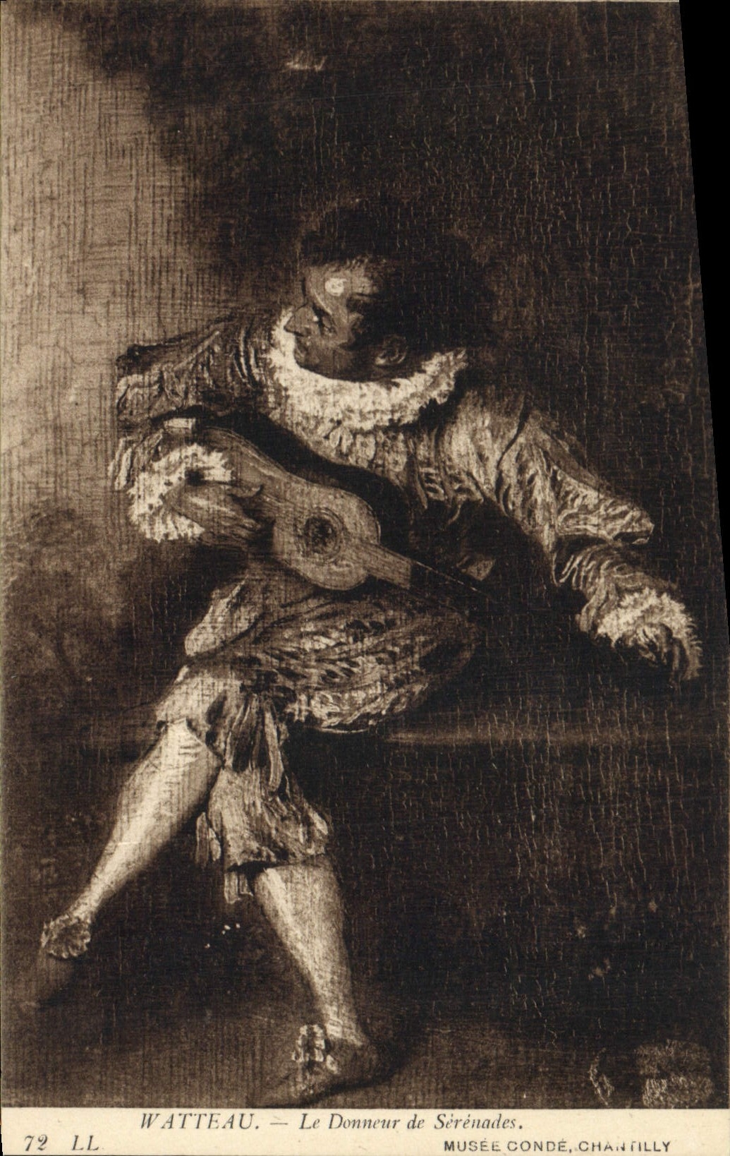 CPA Watteau Le donneur de Serenades Musee Conde Chantilly 