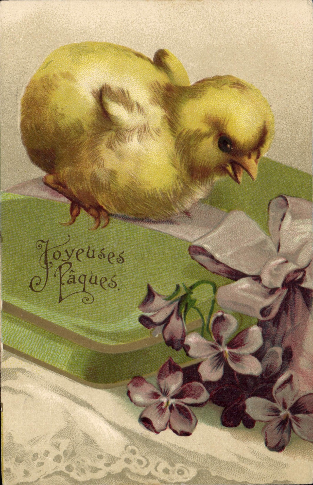 CPA Fantaisie Fleurs Poussin