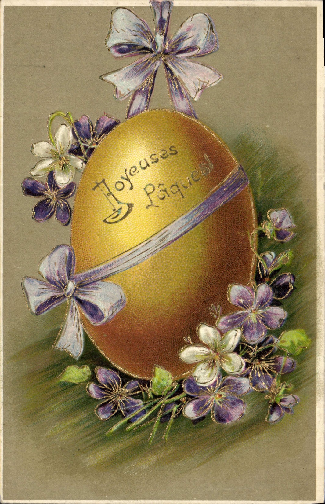 CPA Fantaisie Fleurs Oeuf Paques