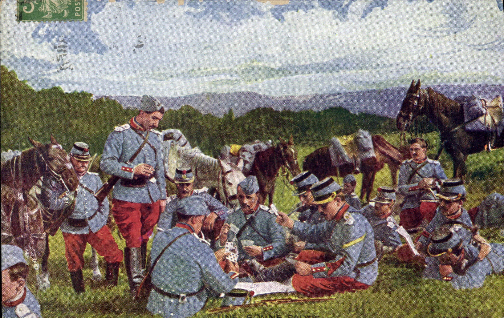 Vintage Postcard Cartes has to play Militaria