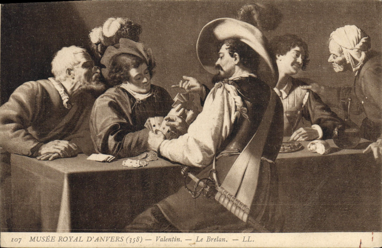 Vintage Postcard Museum Royal of Antwerp Valentine Brelan Charts